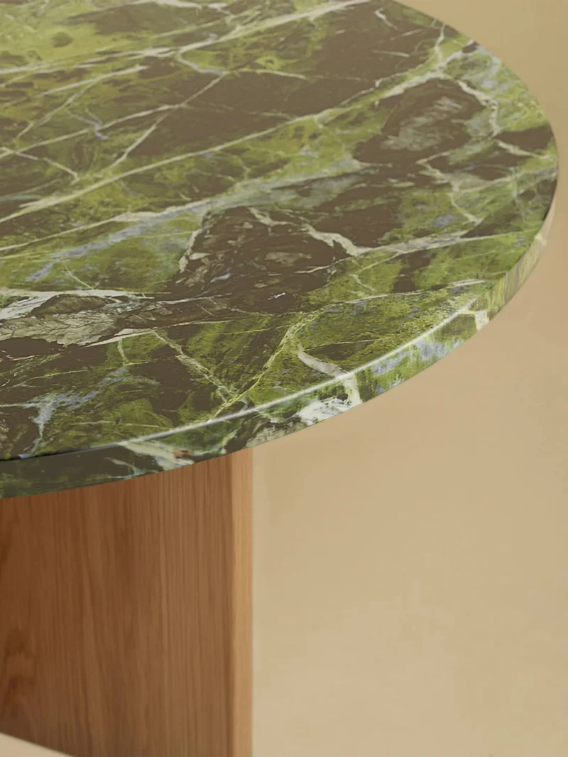 Round Marble and Oak Coffee Table - TINIAN Series