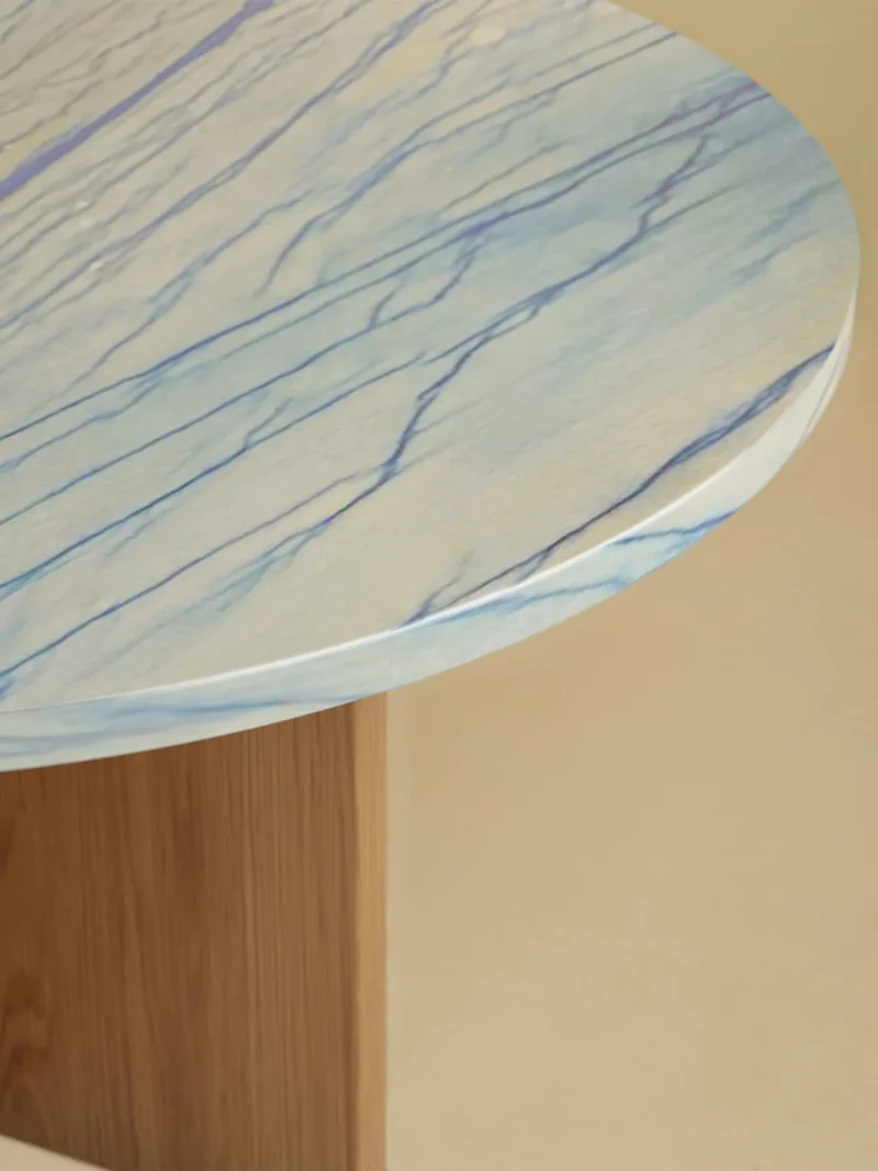 Round Marble and Oak Coffee Table - TINIAN Series