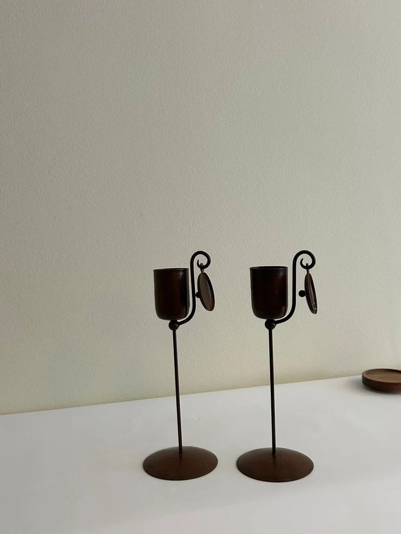 Vintage Brutalist Candle Holders