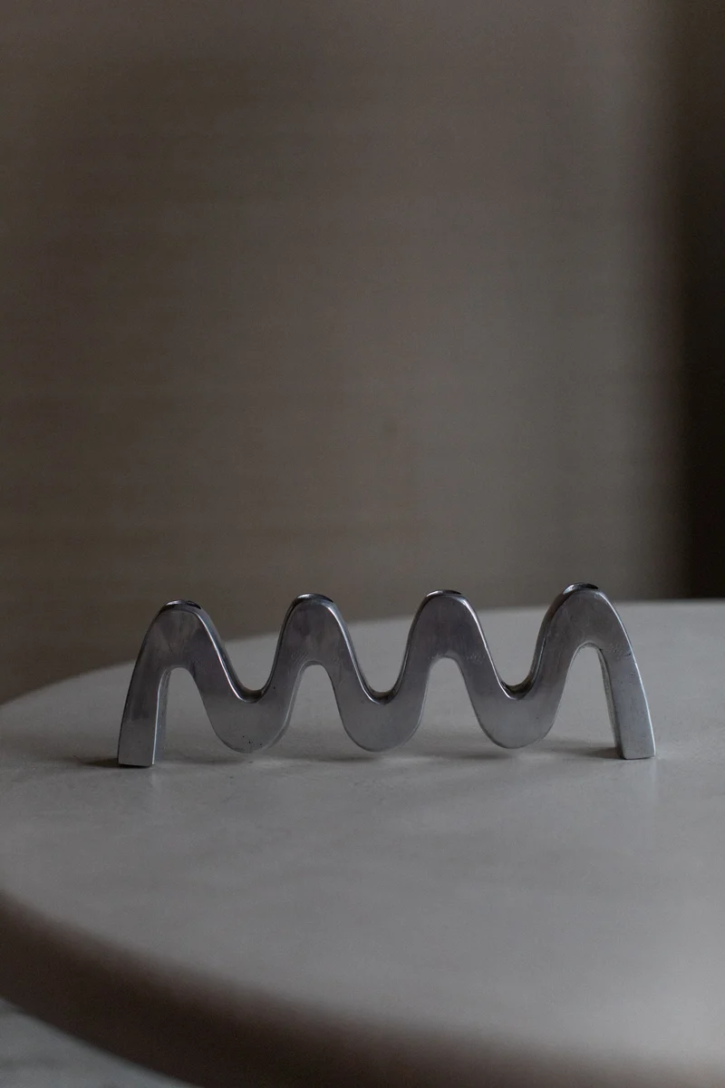 Steel Wave Candleholder