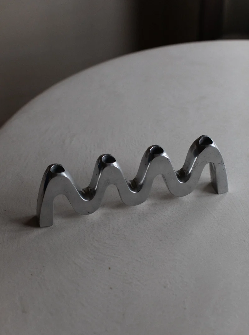 Steel Wave Candleholder