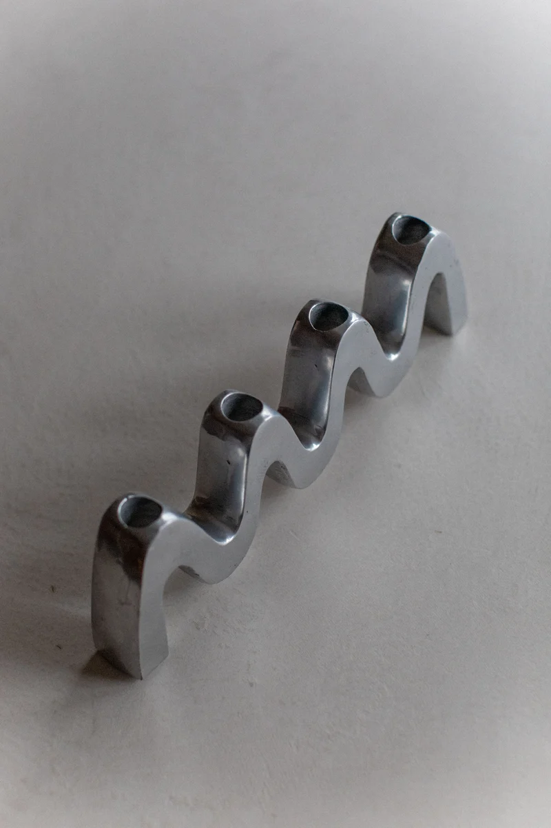 Steel Wave Candleholder