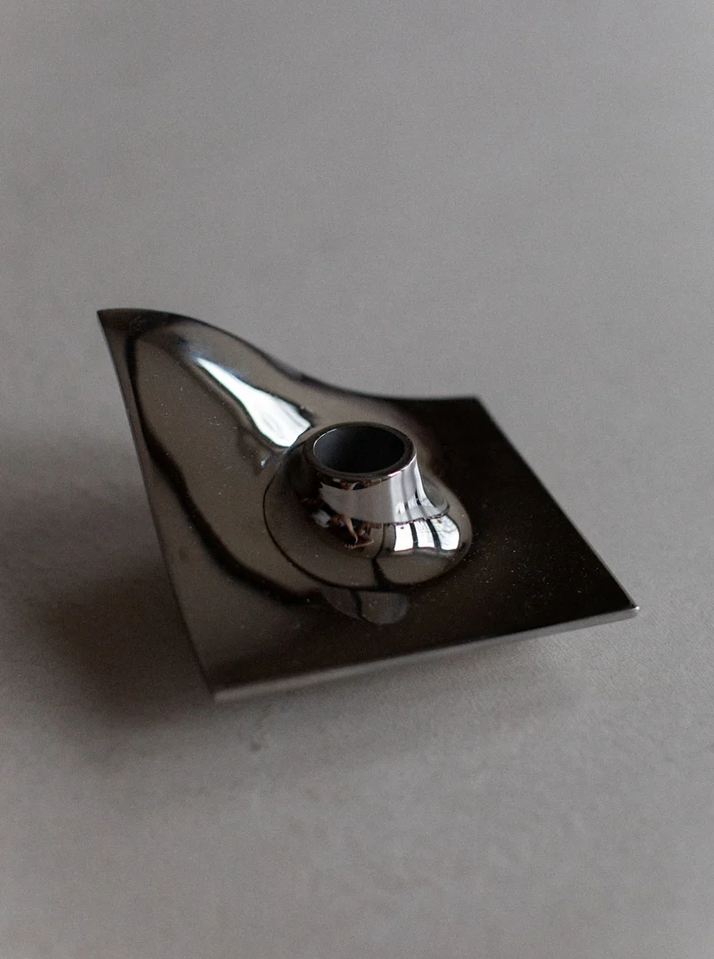 70's Chrome Candle holder
