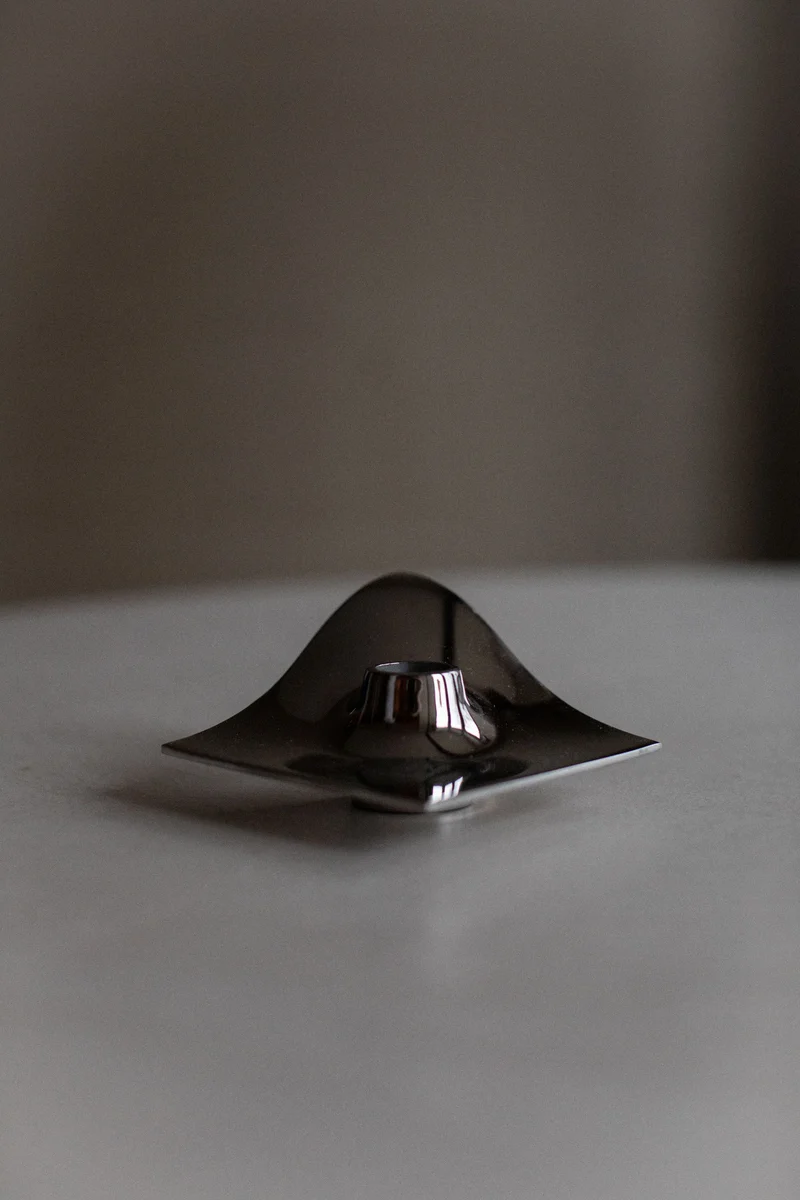 70's Chrome Candle holder