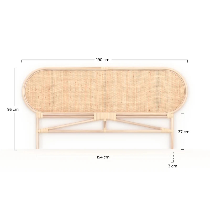 Tête de lit Navahino en rotin 160 cm