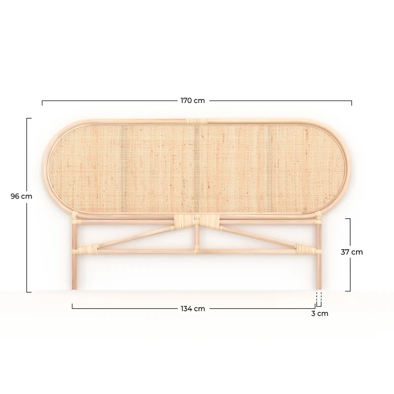 Tête de lit Navahino en rotin 140 cm
