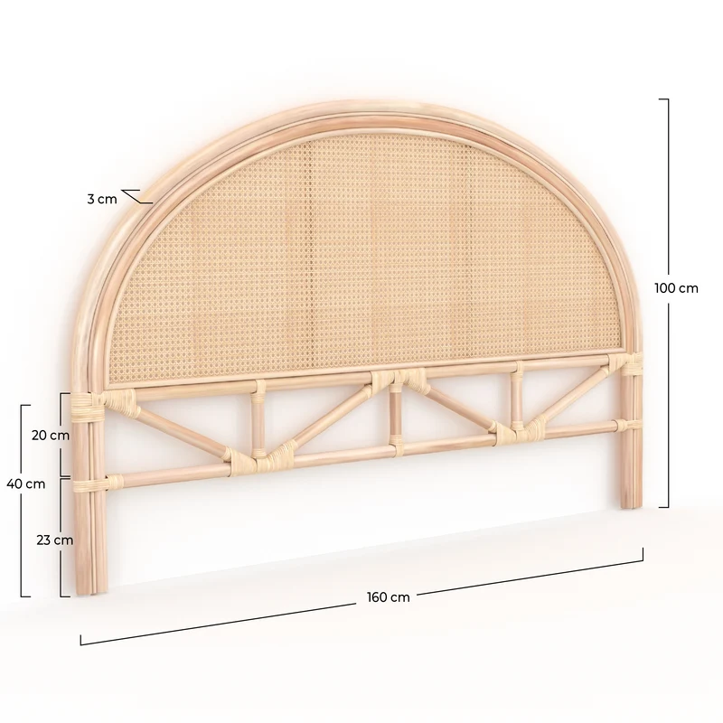 Tête de lit Néora en rotin et cannage 160 cm