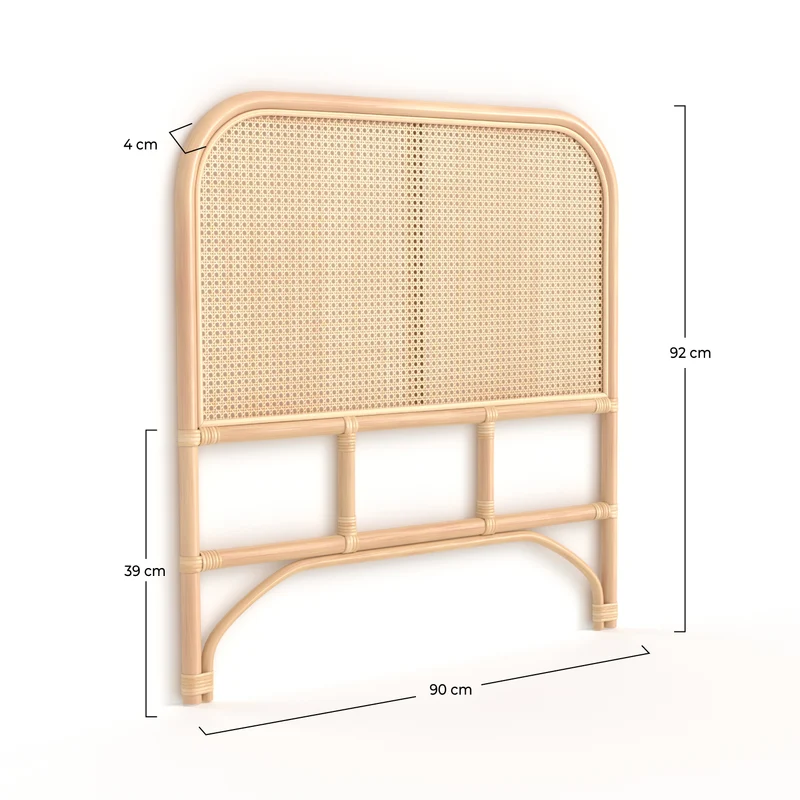 Tête de lit Naïra en rotin et cannage 90 cm