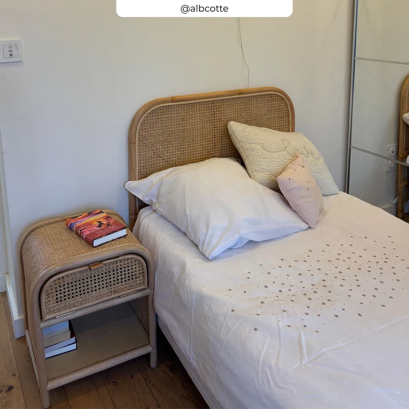 Tête de lit Naïra en rotin et cannage 90 cm