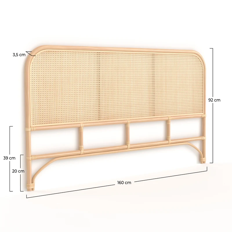 Tête de lit Naïra en rotin et cannage 160 cm