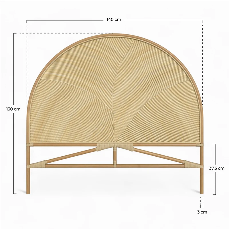 Tête de lit Beigia en rotin 140 cm