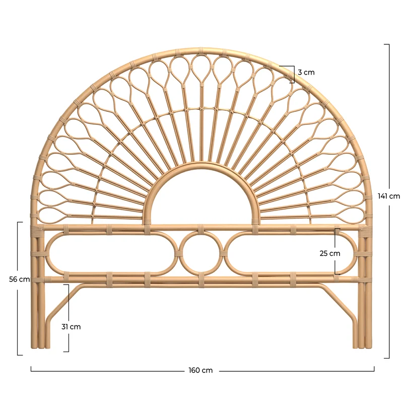 Tête de lit Bahia en rotin 160 cm