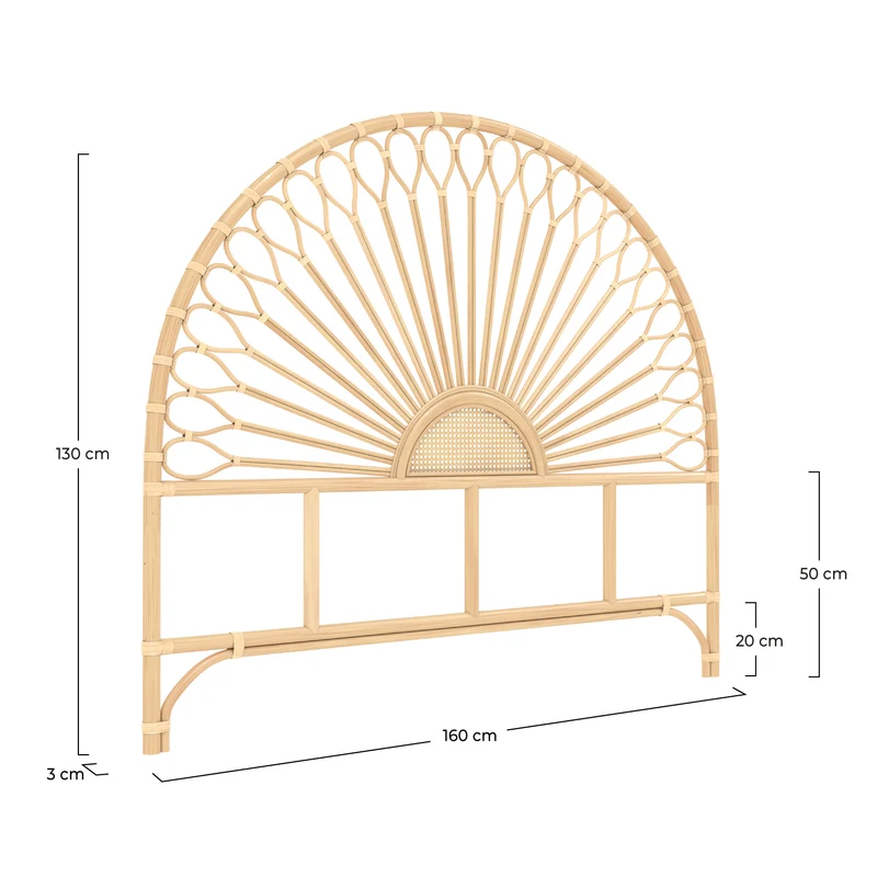 Tête de lit Alan 160 cm en rotin naturel