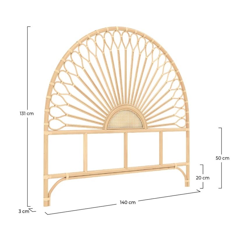 Tête de lit Alan 140 cm en rotin naturel