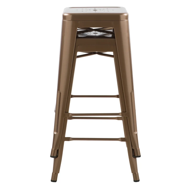 Tabouret de bar mi-hauteur Indus cuivre mat 66cm (lot de 2)