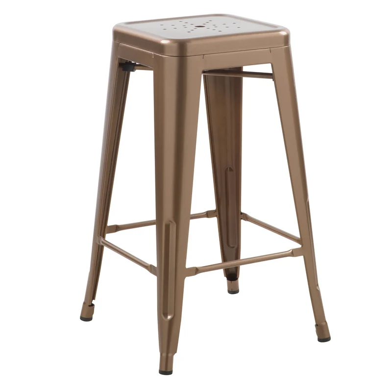 Tabouret de bar mi-hauteur Indus cuivre mat 66cm (lot de 2)