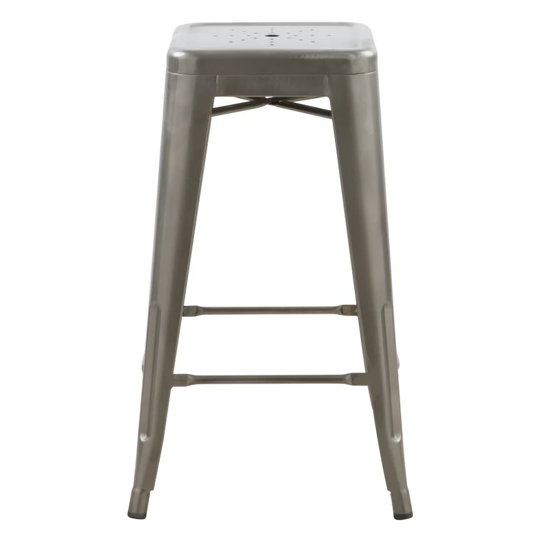 Tabouret de bar mi-hauteur Indus chrome brillant 66 cm (lot de 2)