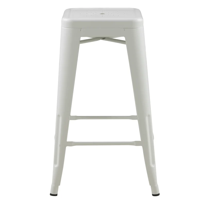 Tabouret de bar mi-hauteur Indus blanc mat 66cm (lot de 2)
