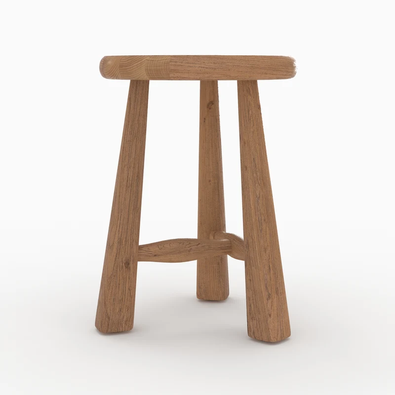 Tabouret Toby en bois d'orme H42