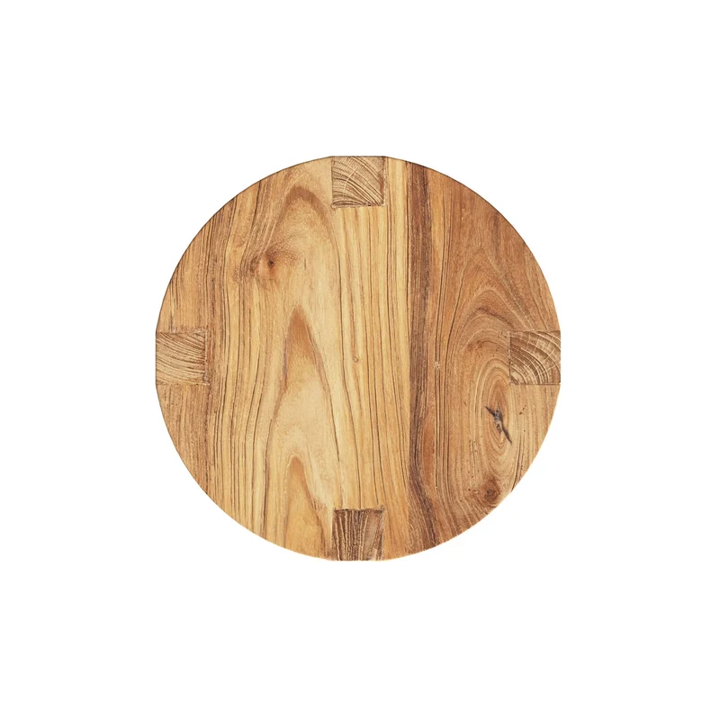 Tabouret rond Noé en bois de teck recyclé H45,5 cm