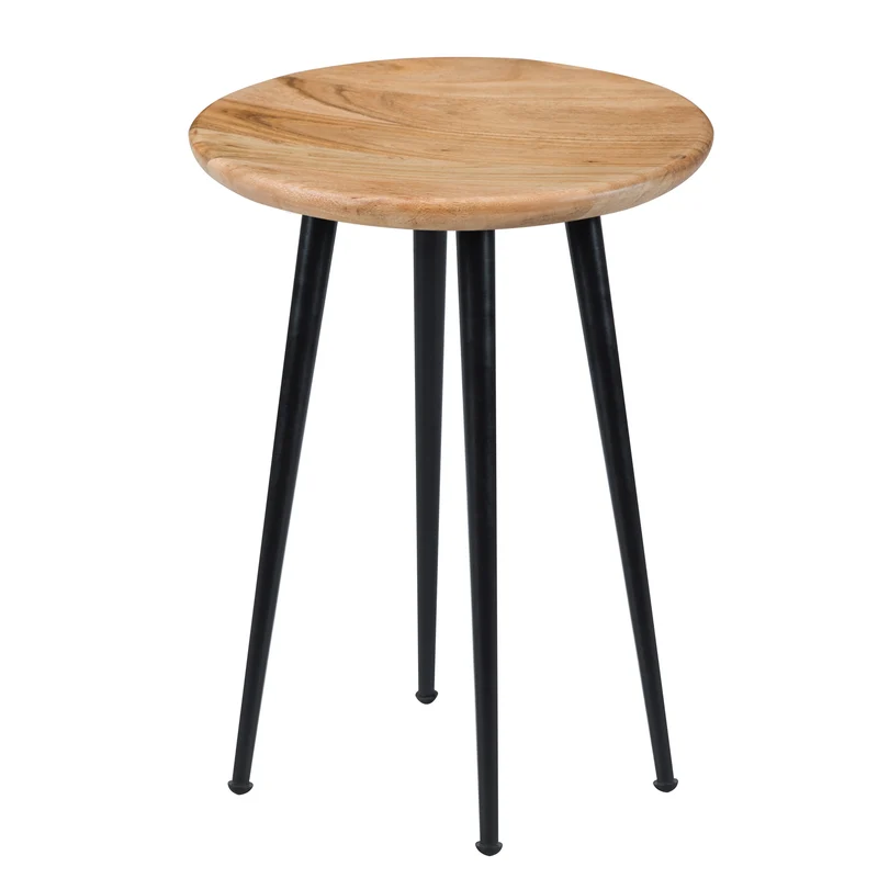 Tabouret rond Modasa en acacia