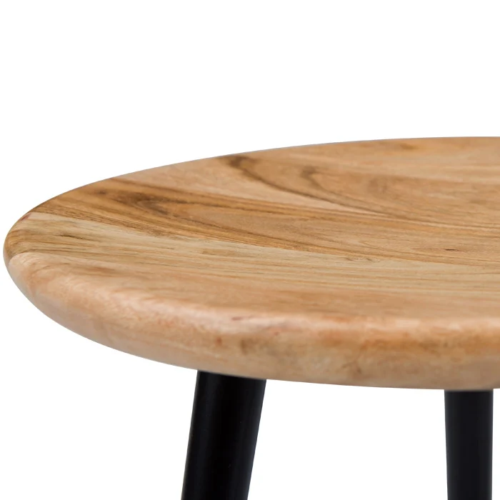 Tabouret rond Modasa en acacia