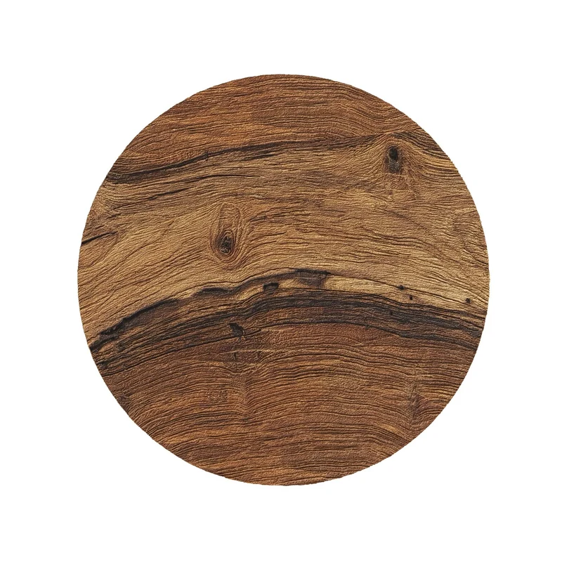 Tabouret rond Léa en bois de teck recyclé H45 cm