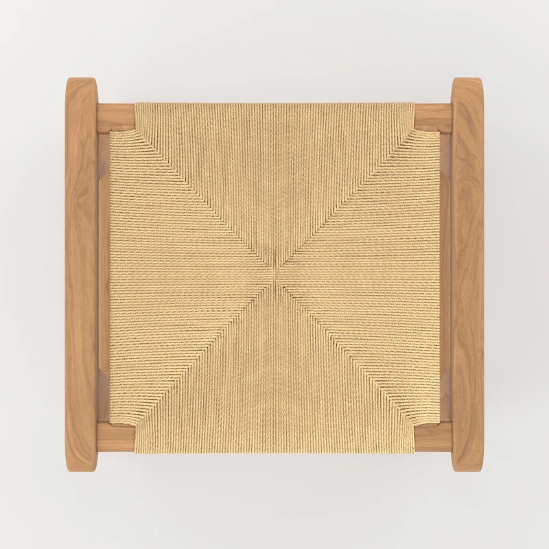 Tabouret pour îlot central Kuna 68 cm en teck et rotin