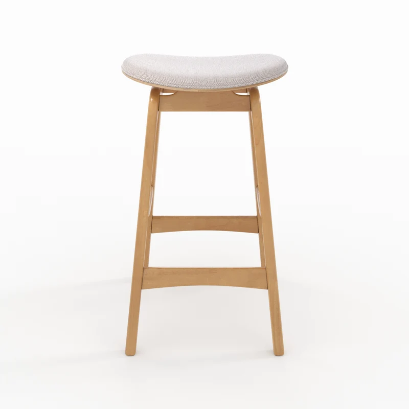Tabouret pour îlot central Jude 65,5 cm en bois clair et tissu beige (lot de 2)