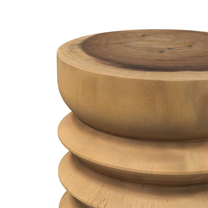Tabouret Lewa en bois de suar D30 cm