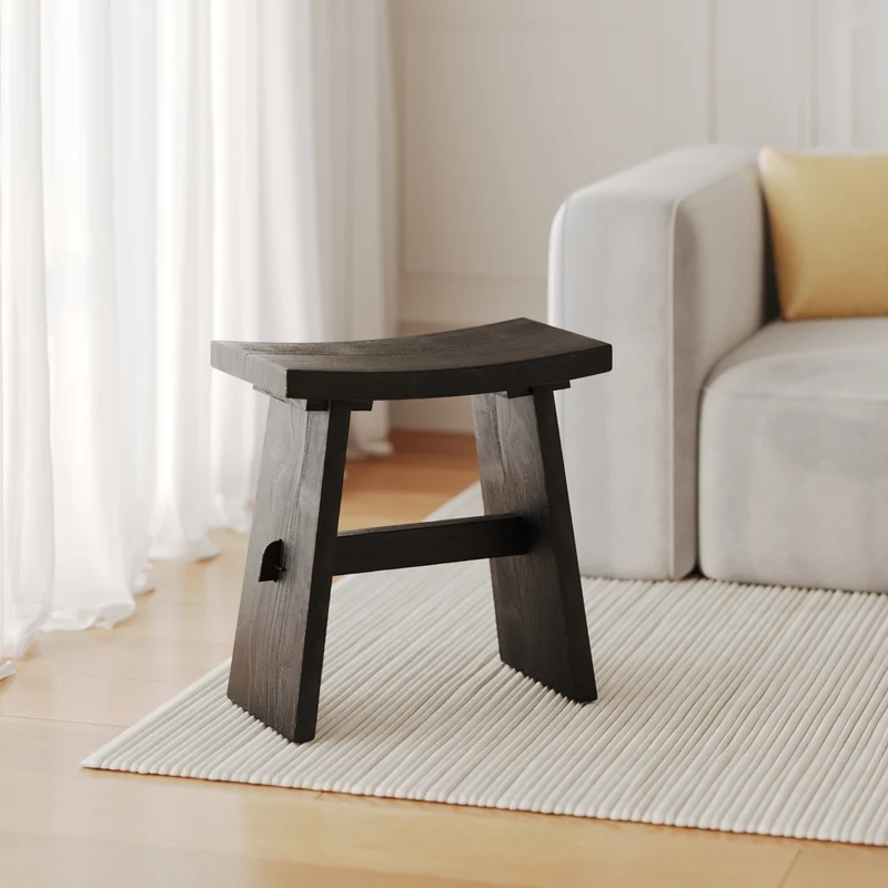 Tabouret Eka en bois noir