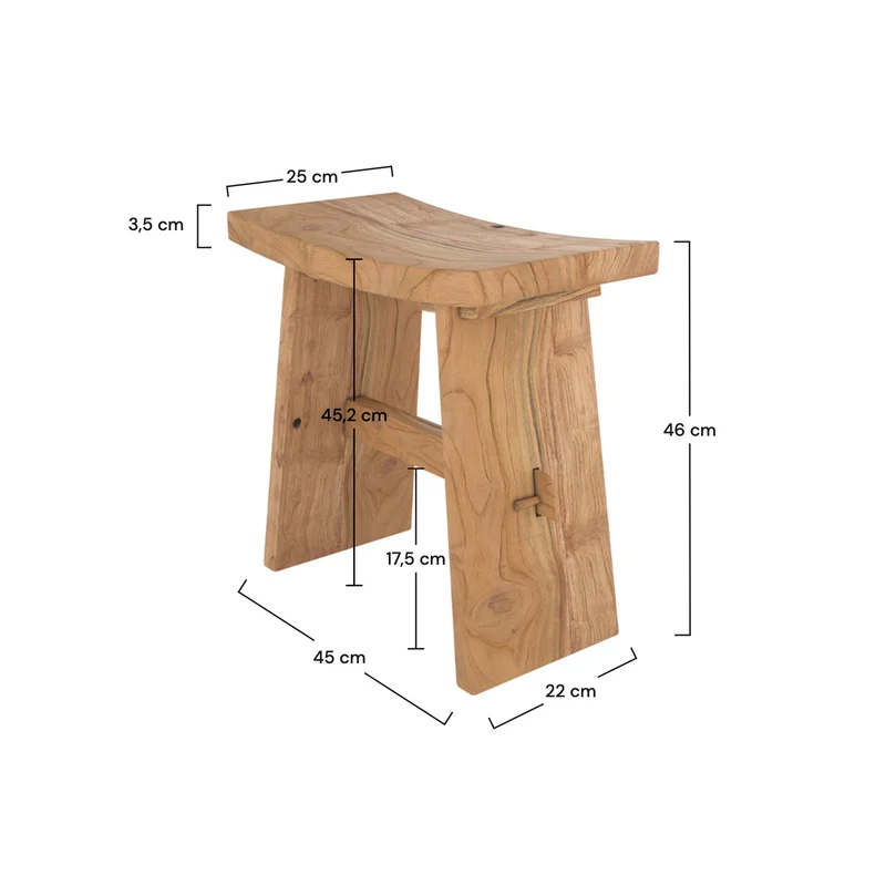 Tabouret Eka en bois clair