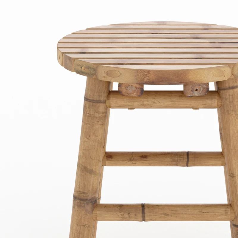Tabouret de jardin Polly en bambou H45,5 cm
