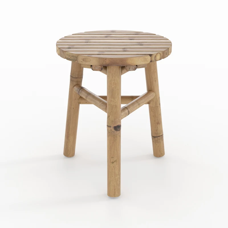 Tabouret de jardin Eli en bambou H38 cm