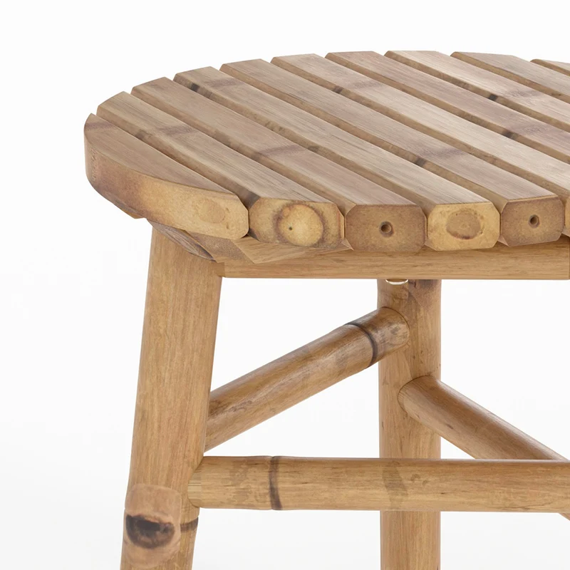 Tabouret de jardin Eli en bambou H38 cm