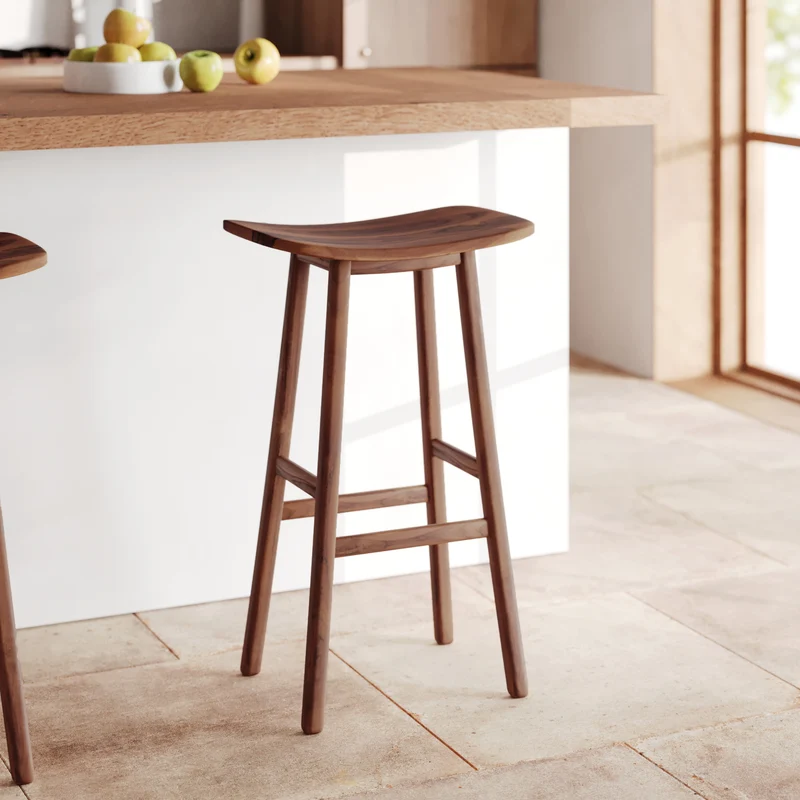 Tabouret de bar Vittoria en bois de teck 77 cm
