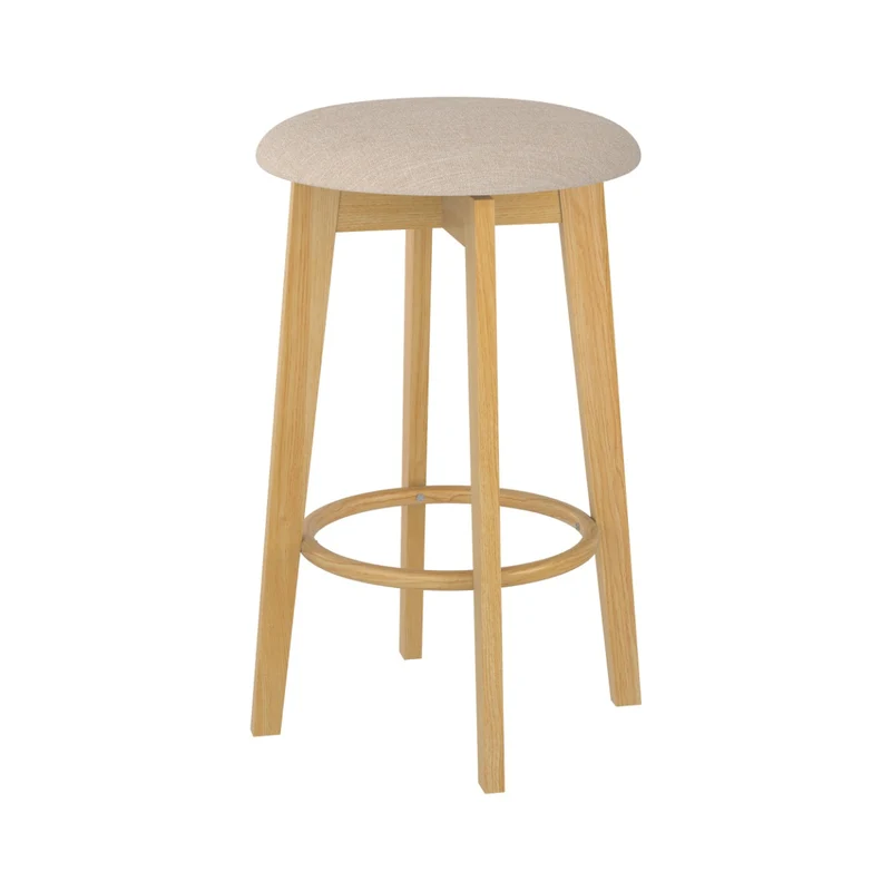 Tabouret de bar Vahina beige et bois clair 66 cm (lot de 2)