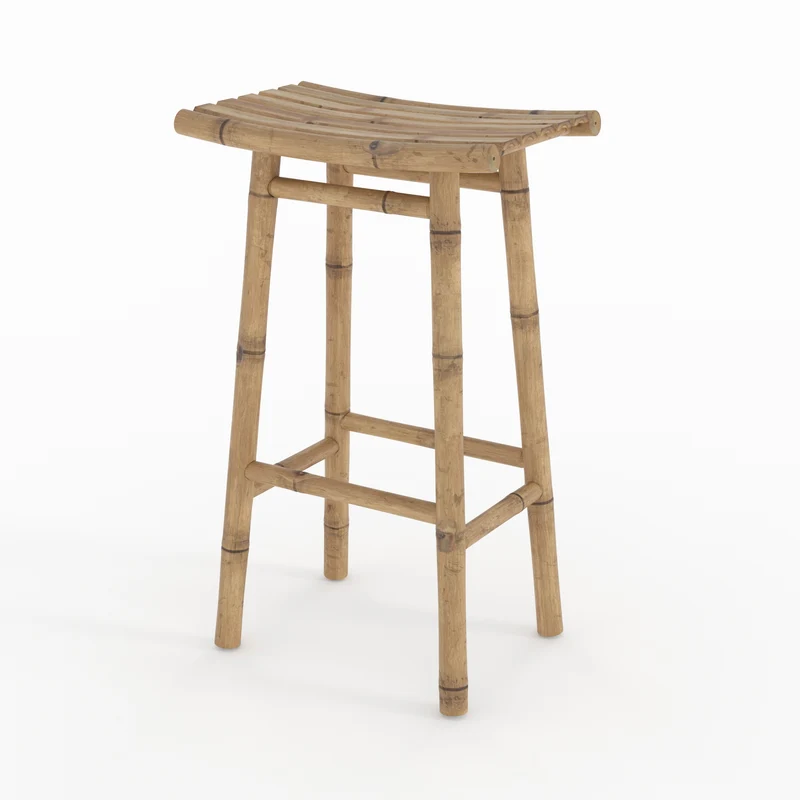 Tabouret de bar Vadella extérieur en bambou 74 cm