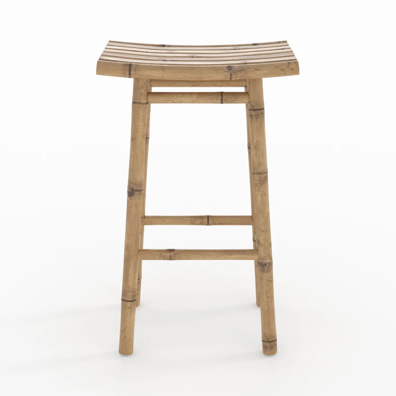 Tabouret de bar Vadella extérieur en bambou 74 cm