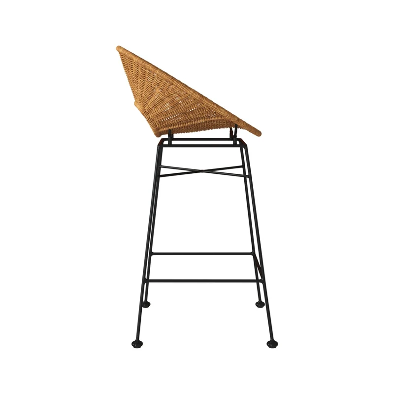Tabouret de bar Rava en résine tressée naturelle 65 cm (lot de 2)
