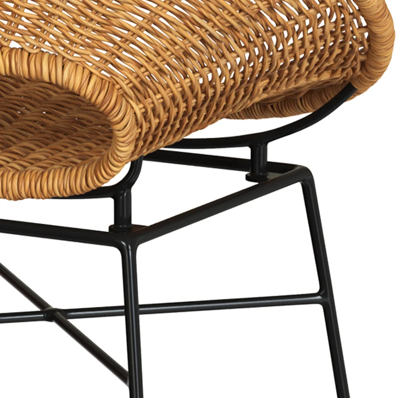 Tabouret de bar Rava en résine tressée naturelle 65 cm (lot de 2)