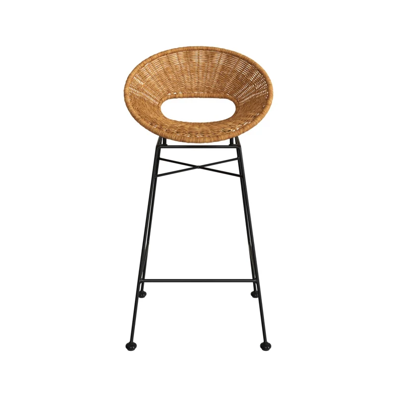 Tabouret de bar Rava en résine tressée naturelle 65 cm (lot de 2)