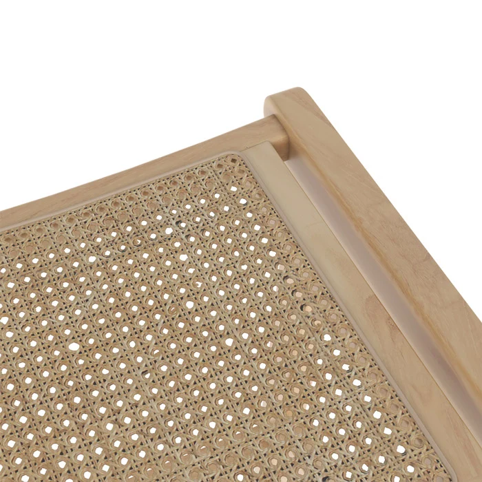 Tabouret de bar mi-hauteur Omaha en teck et cannage 65 cm