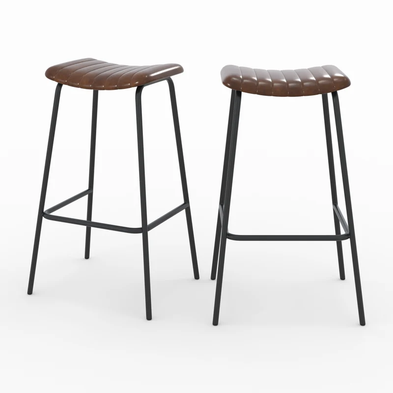 Tabouret de bar Lupin 77 cm marron (lot de 2)