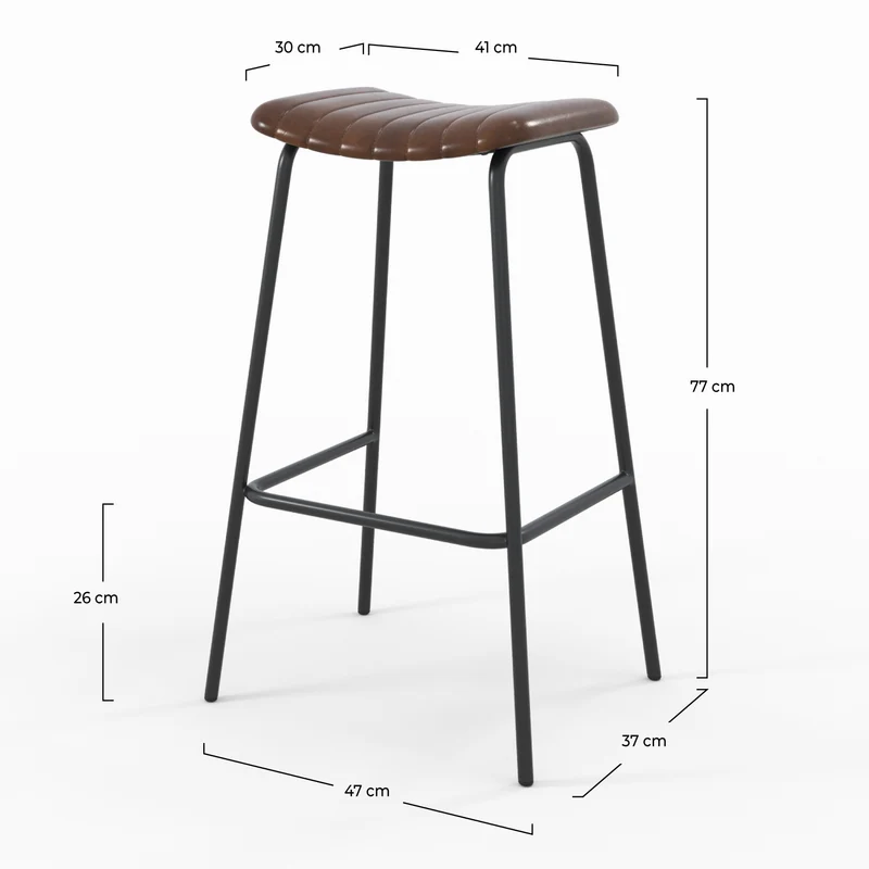 Tabouret de bar Lupin 77 cm marron (lot de 2)