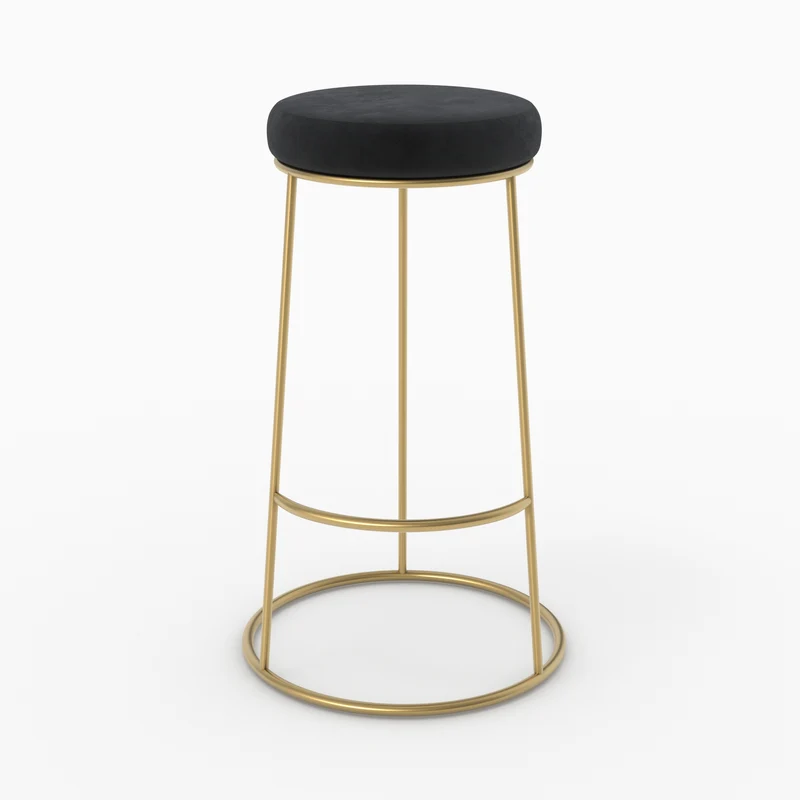 Tabouret de bar Kendal en velours noir 73 cm (lot de 2)