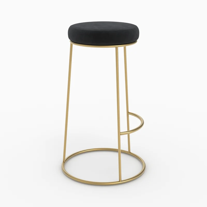 Tabouret de bar Kendal en velours noir 73 cm (lot de 2)