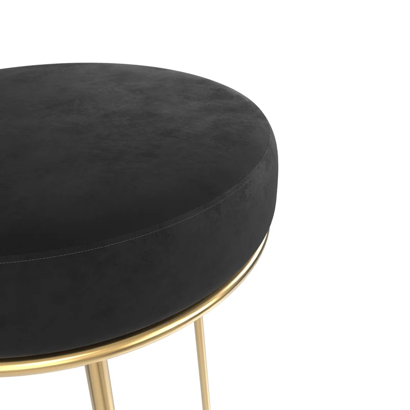 Tabouret de bar mi-hauteur Kendal en velours noir 63 cm (lot de 2)