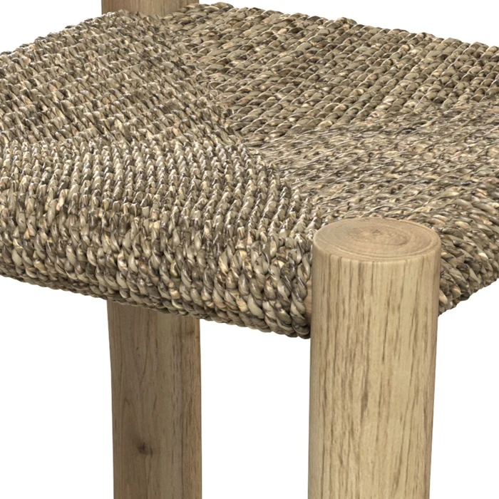 Tabouret de bar mi-hauteur Jovan en teck 65 cm