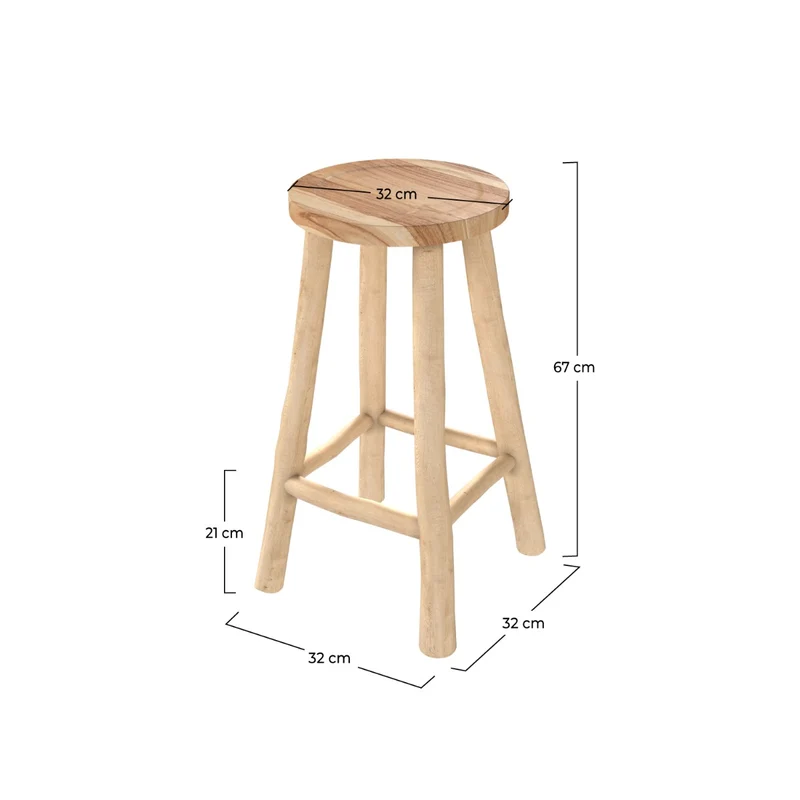 Tabouret de bar mi-hauteur Ika 67 cm